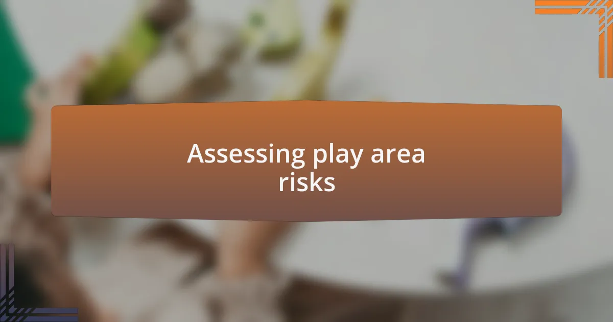 Assessing play area risks