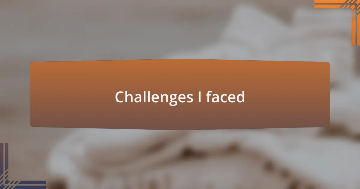 Challenges I faced