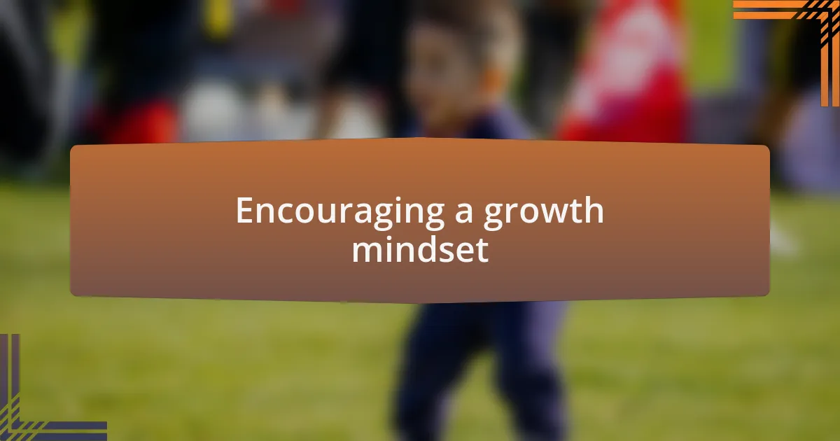 Encouraging a growth mindset