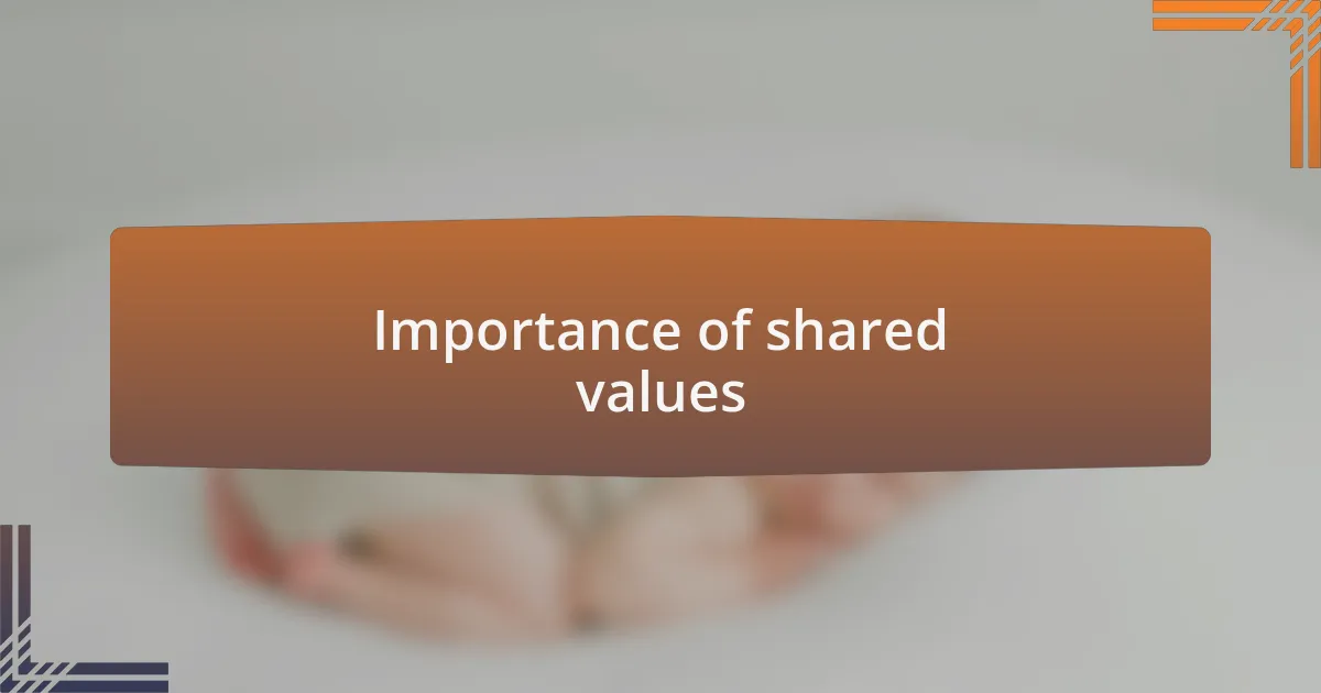 Importance of shared values