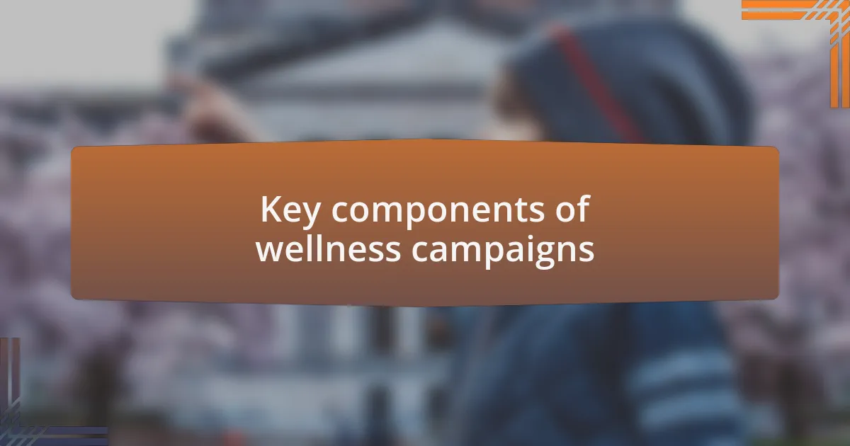 Key components of wellness campaigns