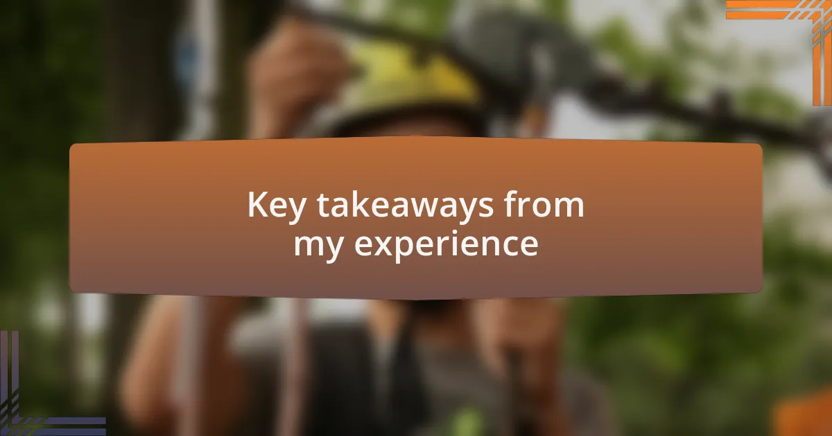 Key takeaways from my experience