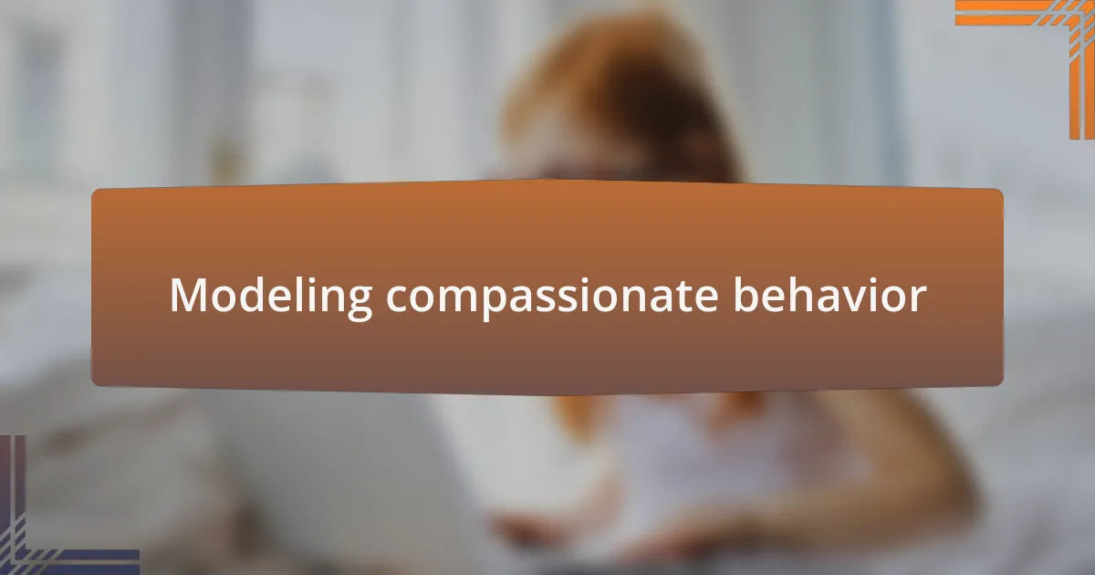 Modeling compassionate behavior