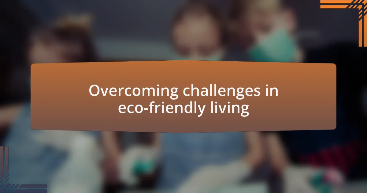 Overcoming challenges in eco-friendly living