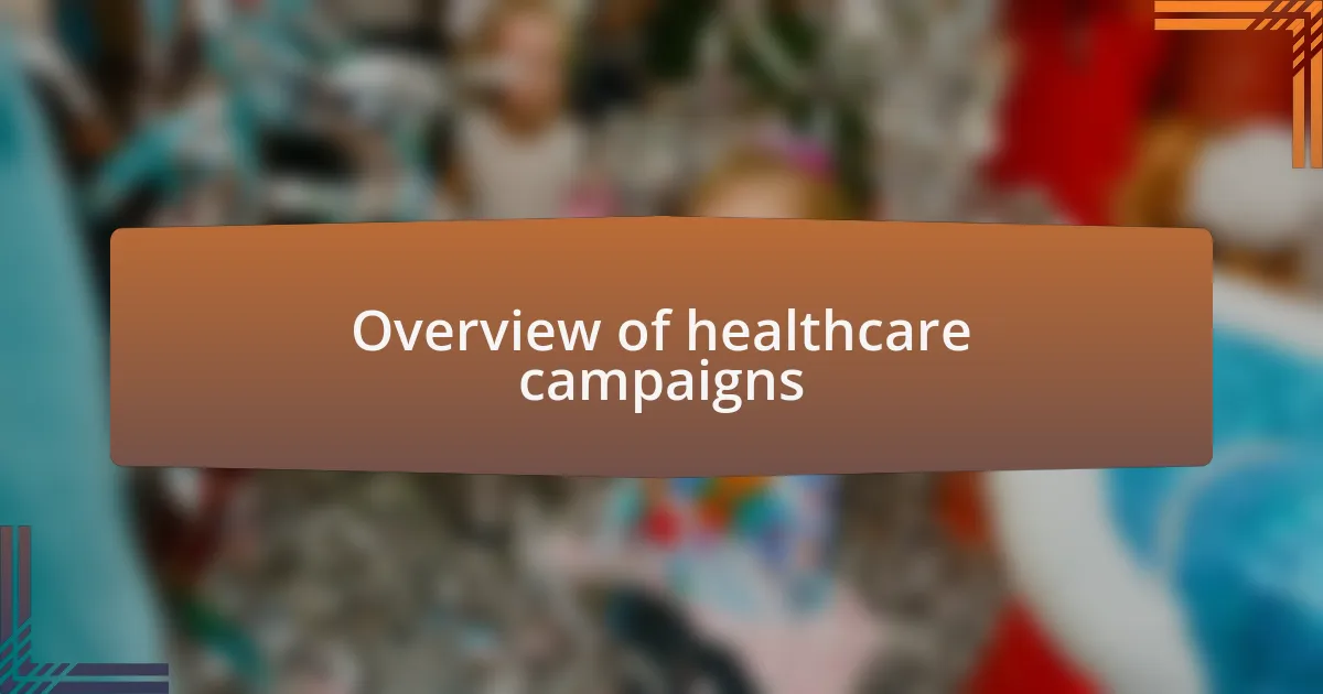 Overview of healthcare campaigns