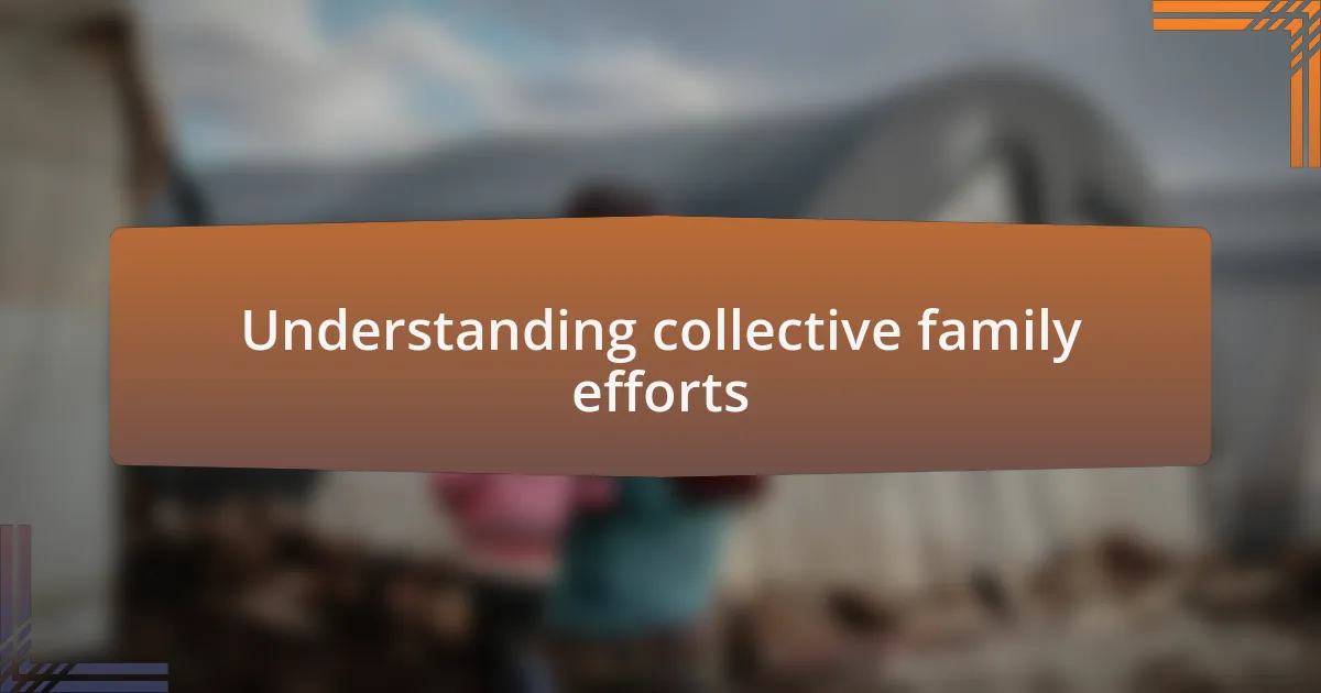 Understanding collective family efforts