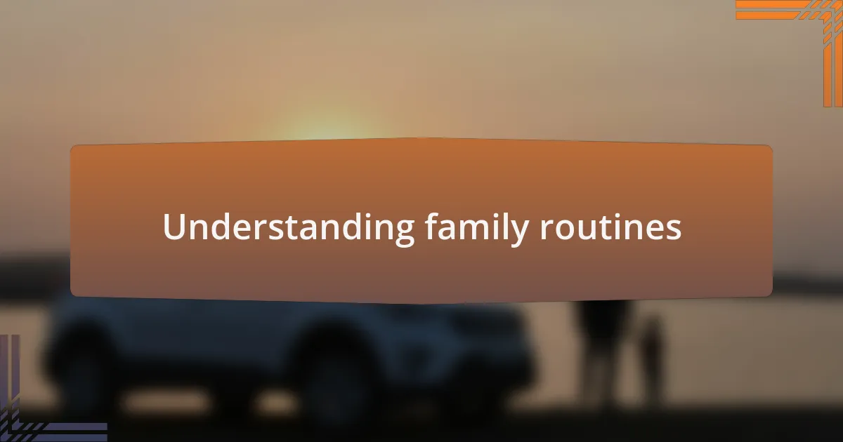 Understanding family routines