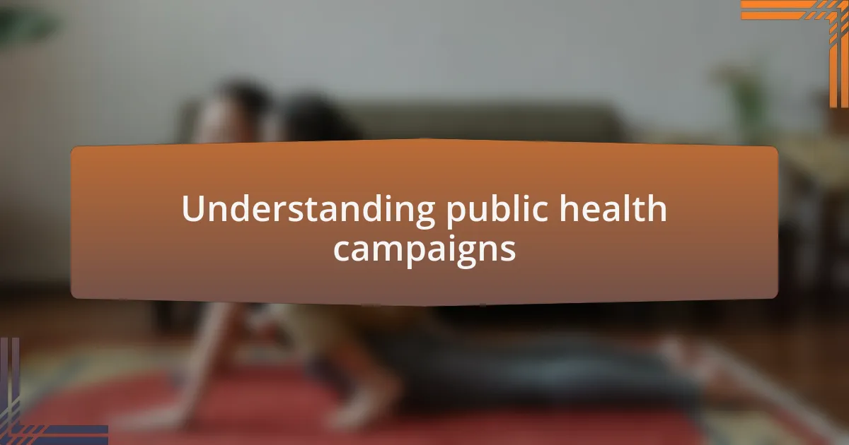 Understanding public health campaigns