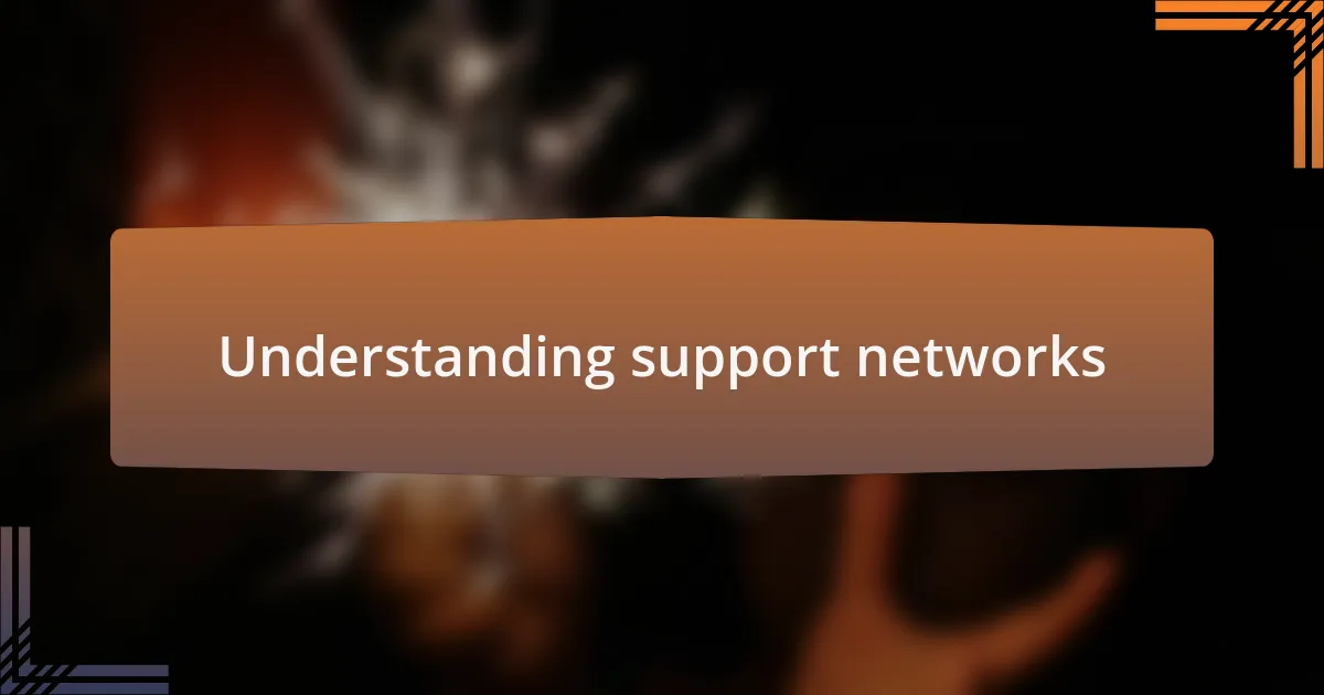 Understanding support networks